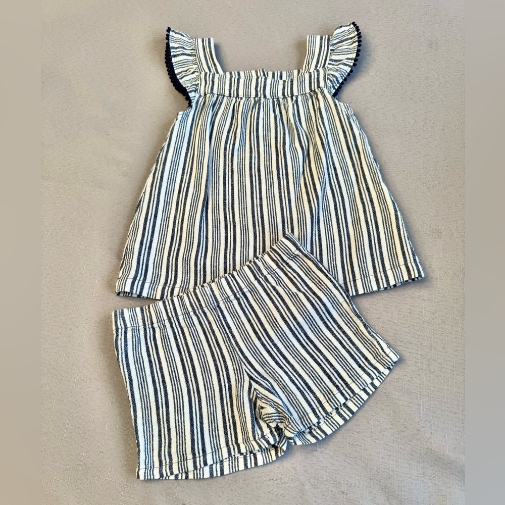 Carter’s Navy Stripe Top and Short Set